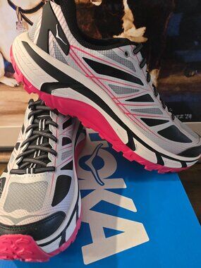 Hoka One One Mafate Speed ​​2 Grey / Red / White 1126851 / CTCG Shoes Mens Sz 11